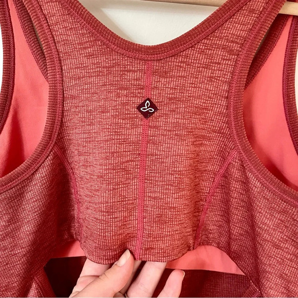 Prana Liliana Ribbed  Athletic Tank Top Pink - Picture 5 of 7